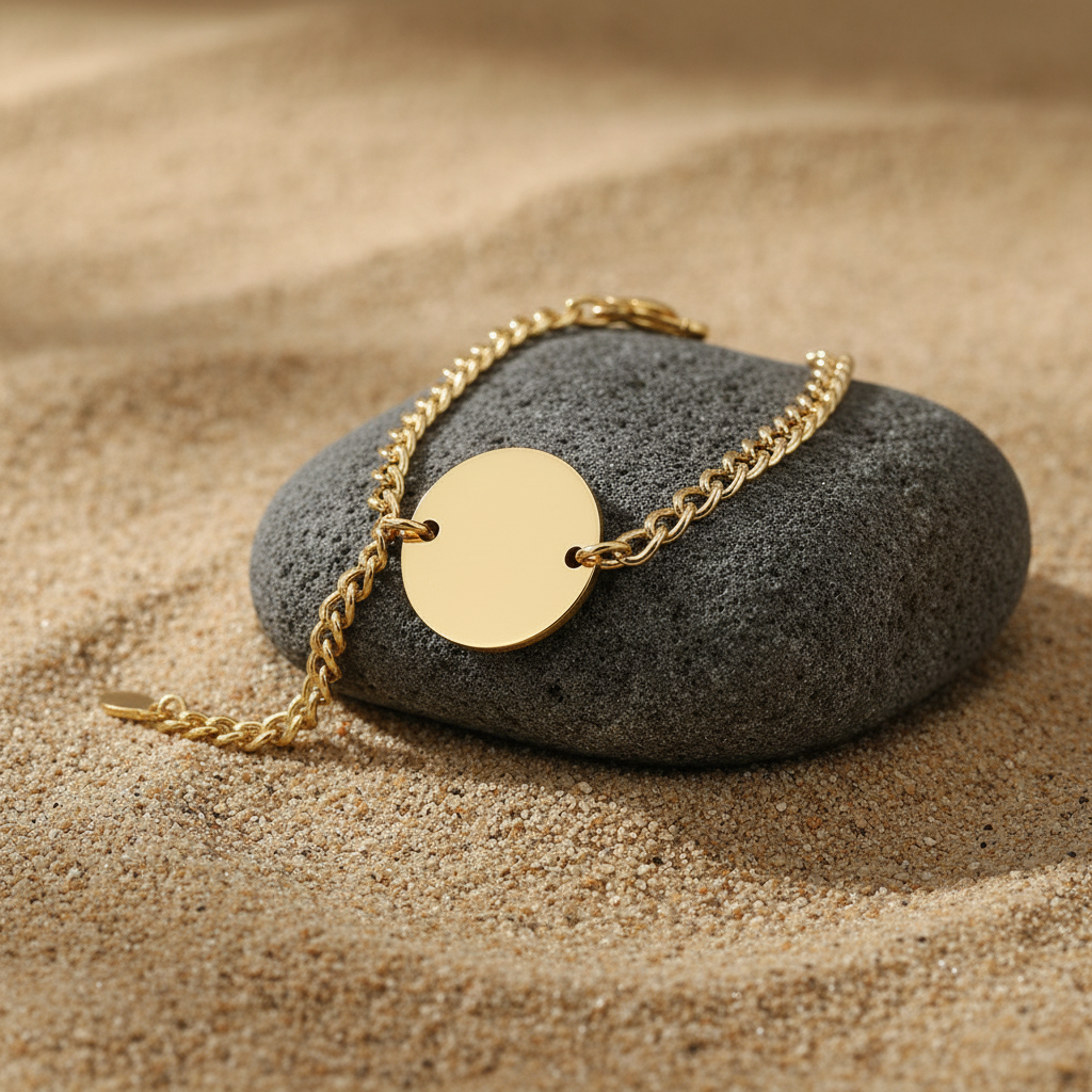 Men's Round Disc Engravable Bracelet