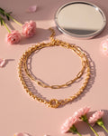 Paperclip & Rolo Double Chain Necklace