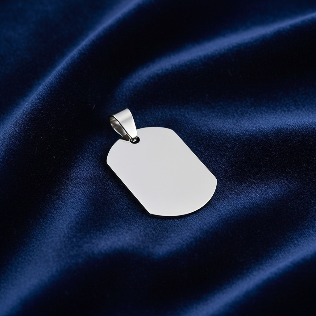 Men's Rounded Rectangle Tag Pendant