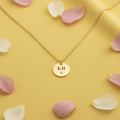 Gold diamond disc necklace