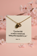 "Be the Light" Disk & Mustard Seed Necklace