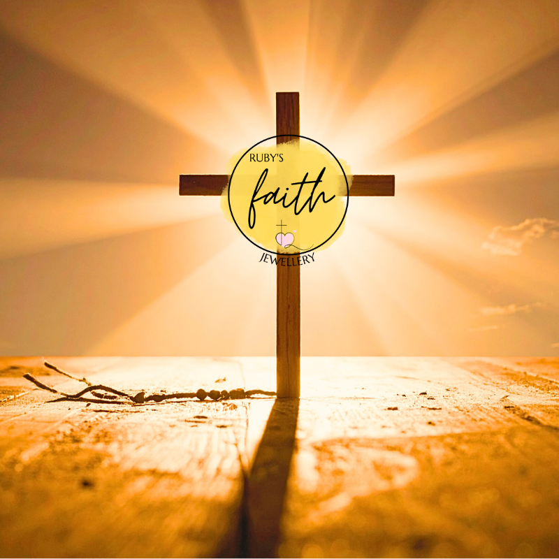 cross with logo circle , yellow, shinning background